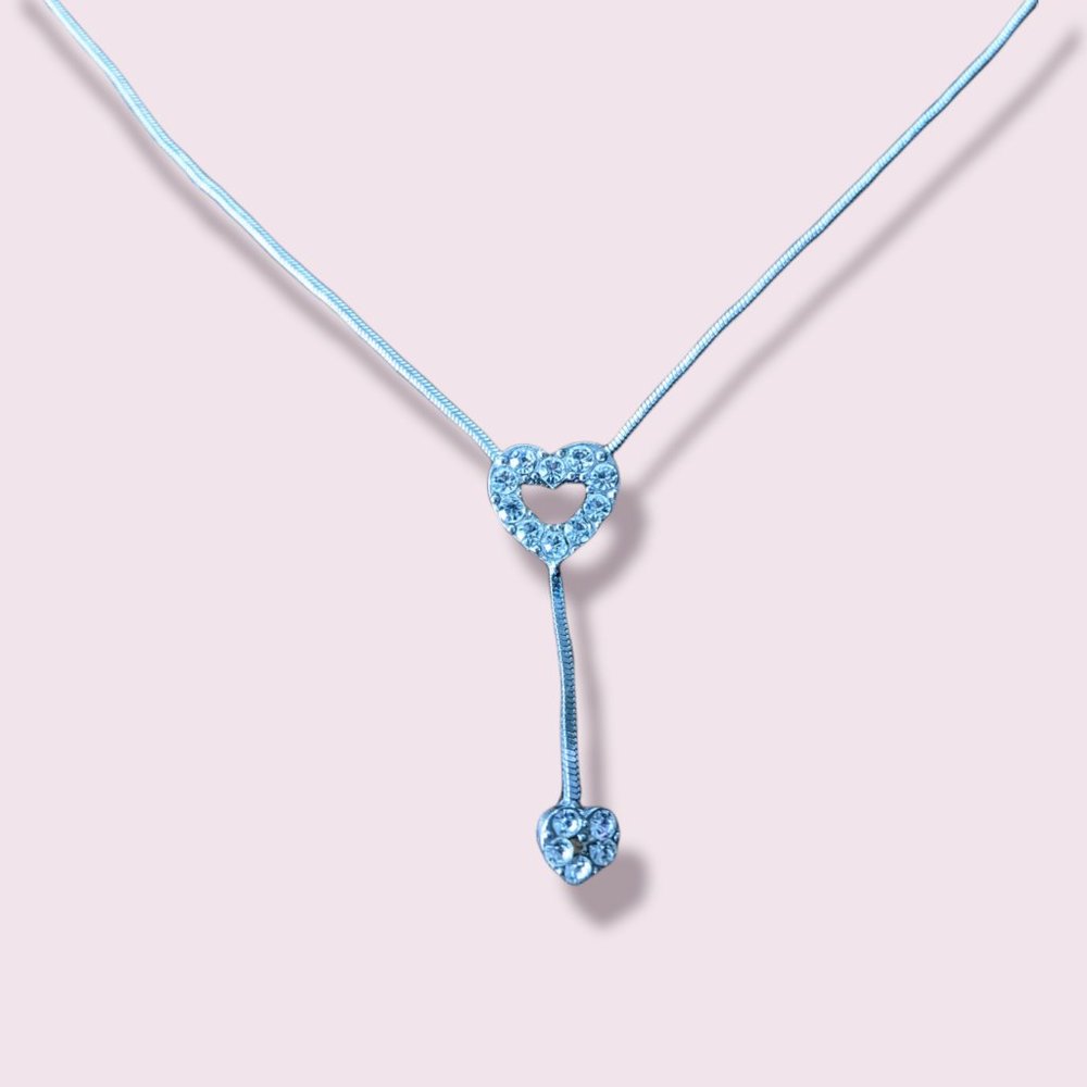 Heart drop silver pendant non-tarnish
